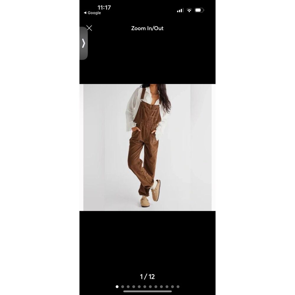 Free People We The Free Ziggy Brown Corduroy Overalls Sz 26